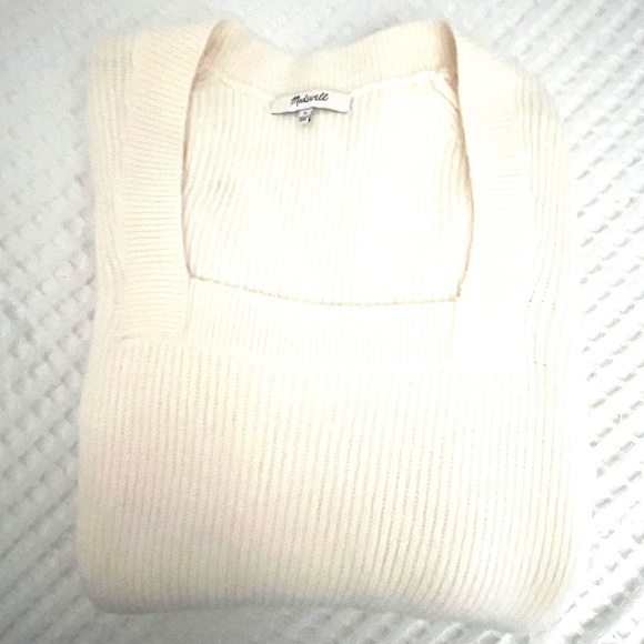 Madewell Women's SoftWool Ribbed Square-Neck Pullover Sweater. - Picture 5 of 6